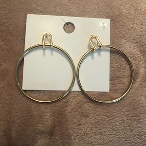 Gold front facing hoop earrings